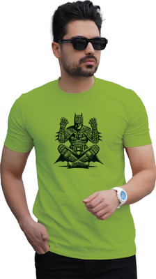 Binayak Printed Men Round Neck Green T-Shirt