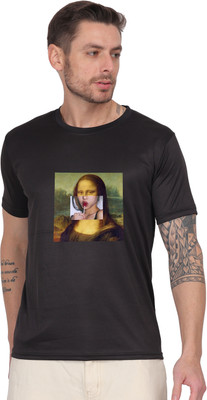 Aaso Graphic Print Men Round Neck Black T-Shirt