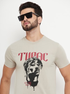 RELANE Printed, Typography Men Round Neck Beige T-Shirt
