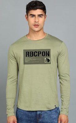 PARA HILLS Printed Men Round Neck Light Green T-Shirt