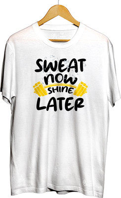 THE PRINT PLATTER Typography Men Round Neck White T-Shirt