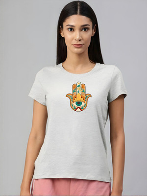 SZN Graphic Print Women Round Neck Grey T-Shirt