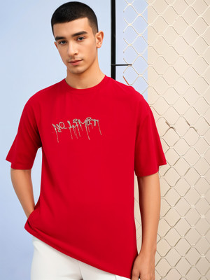 MACK JONNEY Printed Men Round Neck Red T-Shirt