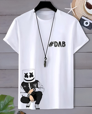 TDFASHIONS Printed Couple Round Neck White T-Shirt