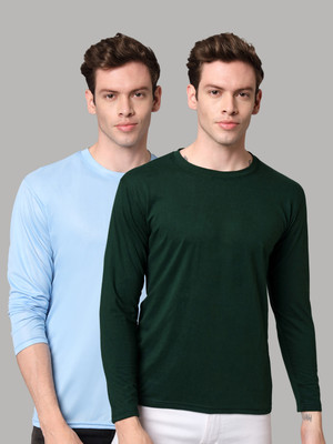 InkTees Solid Men Round Neck Green T-Shirt