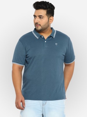 Urbano Plus Solid Men Polo Neck Grey T-Shirt