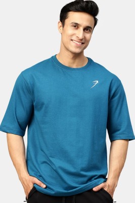 FuaarK Solid Men Round Neck Blue T-Shirt
