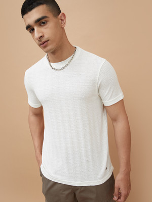 Fame Forever by Lifestyle Self Design Men Crew Neck White T-Shirt