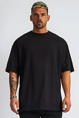 Crazybee Solid Men Round Neck Black T-Shirt