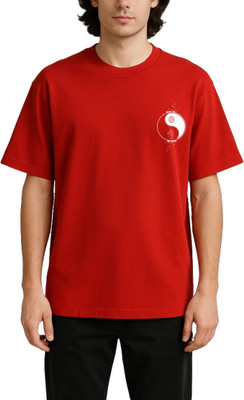 Buddy Collection Printed Men Round Neck Red T-Shirt