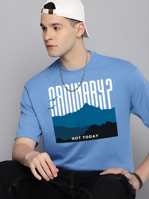 R.Code by The Roadster Life Co. Graphic Print Men Round Neck Blue T-Shirt