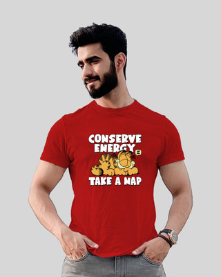 JP Creation Printed, Typography Men Round Neck Red T-Shirt