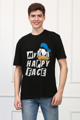 Awaken Armor Printed Men Round Neck Black T-Shirt