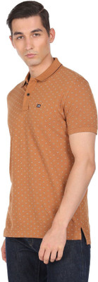 ARROW Printed Men Polo Neck Brown T-Shirt