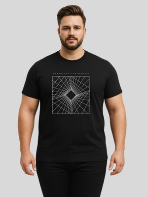 KART BLACK Printed Men Round Neck Light Green T-Shirt