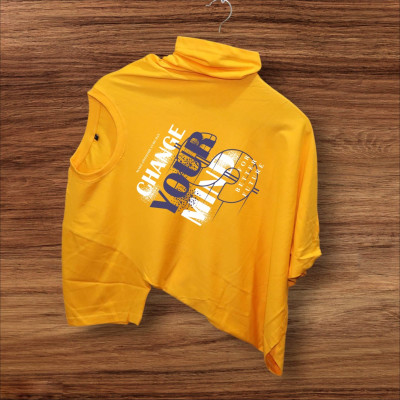 Magneto Printed Men Round Neck Yellow T-Shirt