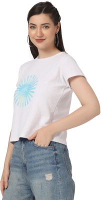 Leriya Fashion Casual Solid Women Light Blue, White Top