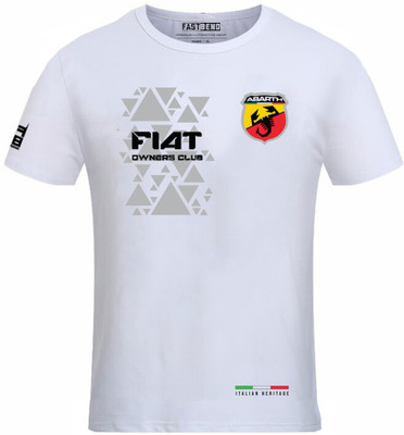 FastBend Printed, Typography Men Round Neck White T-Shirt