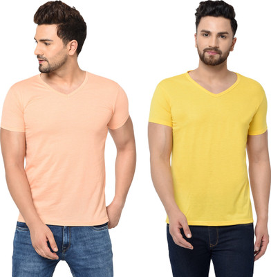 Tresna Fab Solid Men V Neck Multicolor T-Shirt