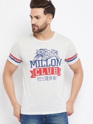 The Million Club Printed, Typography Men Round Neck Grey T-Shirt