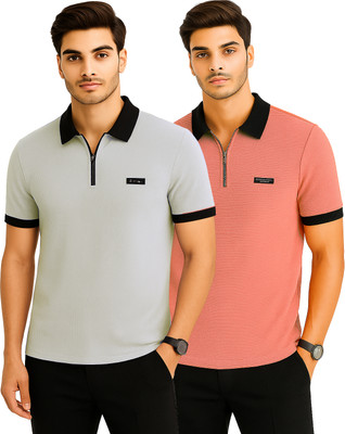 Bhadawar creations Solid Men Polo Neck Multicolor T-Shirt