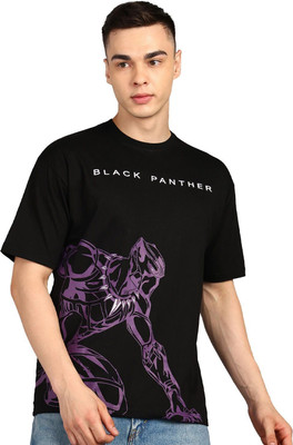 ABJ Fashion Printed Men Round Neck Black T-Shirt
