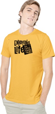 My Tshirt Printed, Typography Men Round Neck Yellow T-Shirt