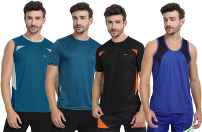 FTX Colorblock Men Round Neck Multicolor T-Shirt