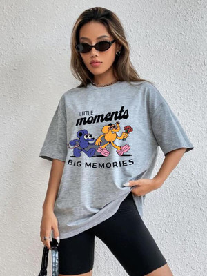 The Modern Soul Printed, Typography Women Round Neck Grey T-Shirt