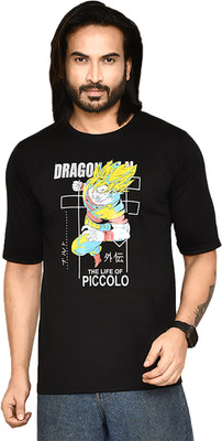 altius Printed Men Round Neck Black, Yellow, Orange T-Shirt