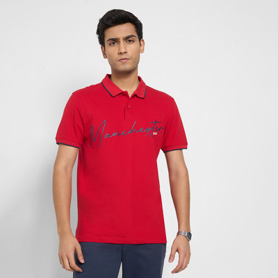 Peregrine by Pantaloons Graphic Print Men Round Neck Red T-Shirt