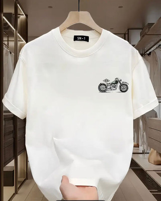 SISTAS Printed Men Round Neck White T-Shirt