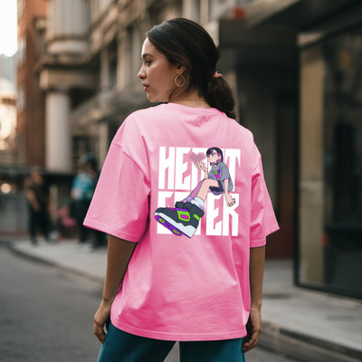 HouseOfCommon Graphic Print Women Round Neck Pink T-Shirt