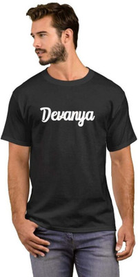 GNS Nationnal Typography Men Round Neck Black T-Shirt