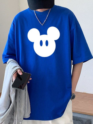 Cool Plus Printed Men Round Neck Blue T-Shirt