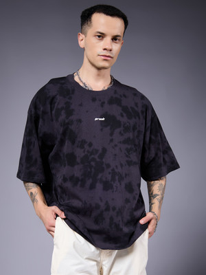 Pronk Printed Men Crew Neck Grey T-Shirt