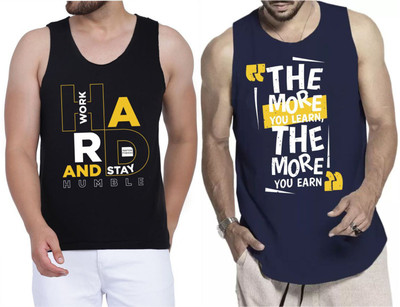 Restore Printed Men Round Neck Black, Blue, Multicolor T-Shirt