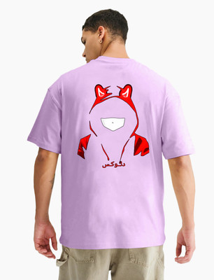 BubbleTwyst Printed Men Round Neck Purple T-Shirt