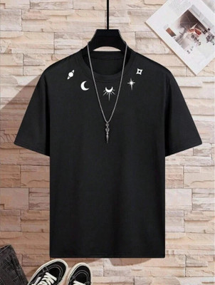 FURRR Printed Men Round Neck Black T-Shirt