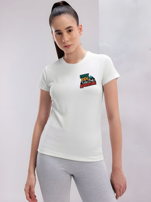 SZN Graphic Print Women Round Neck White T-Shirt