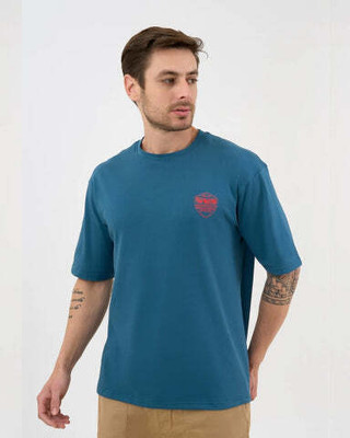 DCYPHR Graphic Print Men Round Neck Blue T-Shirt