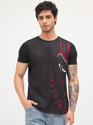 WEAR YOUR MIND Graphic Print Men Round Neck Black T-Shirt