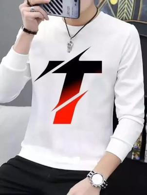 FASHNET FASHION Printed Men Round Neck White T-Shirt