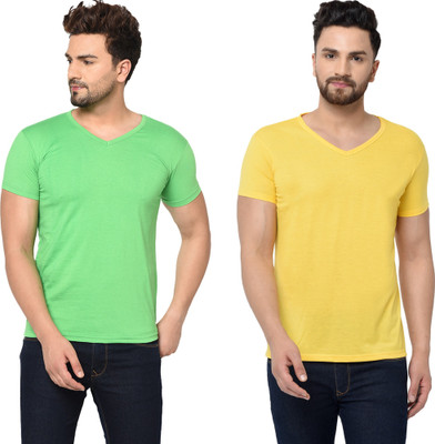 Adorbs Trend Solid Men V Neck Multicolor T-Shirt
