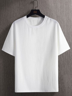 ARYSON Solid Men Round Neck White T-Shirt