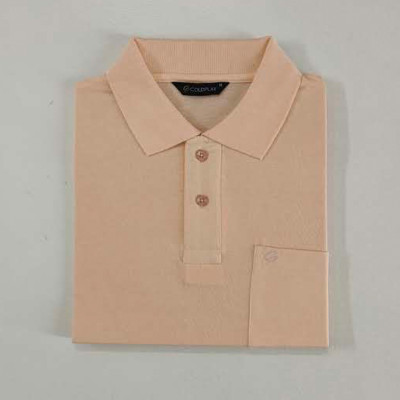COLORTRAIT Solid Men Polo Neck Pink T-Shirt