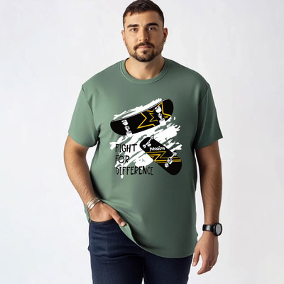 Toodleplus Printed Men Round Neck Light Green T-Shirt