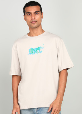 KILLER Printed Men Round Neck Grey T-Shirt