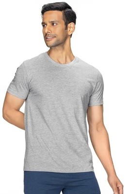 SRGARMENTSSG Solid Men Round Neck Grey T-Shirt