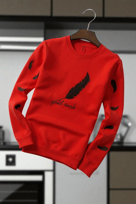 Autna Printed Men Round Neck Red T-Shirt